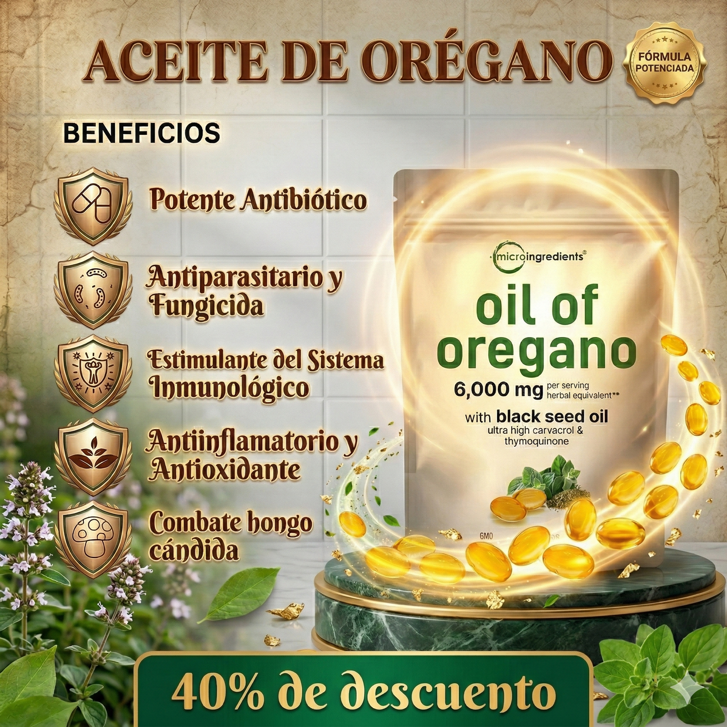 Aceite de Orégano, Dile Adiós a La Inflamación! 🌿✨